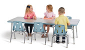 Jonti-Craft Berries Rectangle Activity Table - 30" X 48", Mobile - Driftwood Gray/Coastal Blue/Gray