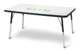 Berries Rectangle Dry Erase Table - 24" x 36", A-height - Write-n-Wipe/Black/Black Jonti-Craft Shiffler Furniture and Equipment for Schools