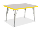 Jonti-Craft Berries Rectangle Activity Table - 24" X 36", E-height - Gray/Yellow/Gray