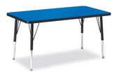 Jonti-Craft Berries Rectangle Activity Table - 24" X 36", E-height - Blue/Black/Black 