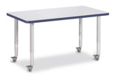 Berries Rectangle Activity Table - 24" X 36", Mobile - Gray/Navy/Gray Jonti-Craft Shiffler Furniture and Equipment for Schools