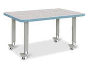 Berries Rectangle Activity Table - 24" X 36", Mobile - Driftwood Gray/Coastal Blue/Gray Jonti-Craft Shiffler Furniture and Equipment for Schools