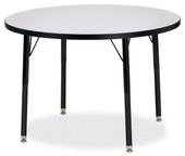 Berries Round Activity Table - 36" Diameter, A-height - Gray/Black/Black Jonti-Craft Shiffler Furniture and Equipment for Schools