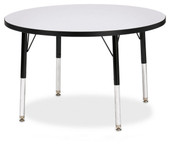 Berries Round Activity Table - 36" Diameter, E-height - Gray/Black/Black Jonti-Craft Shiffler Furniture and Equipment for Schools