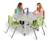 Jonti-Craft Berries Round Activity Table - 36" Diameter, E-height - Driftwood Gray/Key Lime/Gray