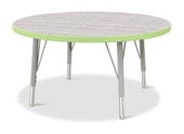 Berries Round Activity Table - 36" Diameter, E-height - Driftwood Gray/Key Lime/Gray Jonti-Craft Shiffler Furniture and Equipment for Schools