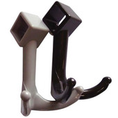 Nylon double prong hook; Gray; for Vogel Peterson style 3/4" square rod; Includes screw Other Shiffler Furniture and Equipment for Schools