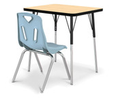 Berries Rectangle Student Desk - 24" X 30", E-height - Maple/Black/Black Jonti-Craft Shiffler Furniture and Equipment for Schools