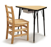 Berries Tall Trapezoid Desk - Maple/Black/All Black Jonti-Craft Shiffler Furniture and Equipment for Schools