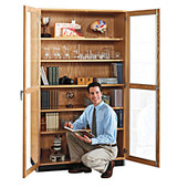 Tall Storage Case with Glass Doors Diversified Woodcrafts Shiffler Furniture and Equipment for Schools