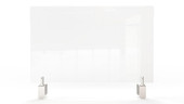 Ghent Partition Extender, Clear Thermoplastic w/ Attached Clamp, 24" H x 36" W