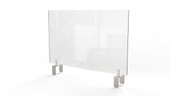 Ghent Partition Extender, Clear Thermoplastic w/ Attached Clamp, 24" H x 36" W