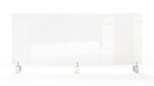 Ghent Partition Extender, Clear Thermoplastic w/ Attached Clamp, 30" H x 59" W