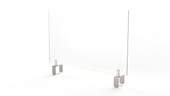 Ghent Partition Extender, Frosted Thermoplastic w/ Attached Clamp, 18"H x 24"W