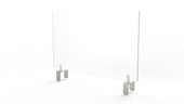 Ghent Partition Extender, Frosted Thermoplastic w/ Attached Clamp, 24"H x 24"W