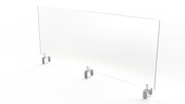 Ghent Partition Extender, Frosted Thermoplastic w/ Attached Clamp, 30"H x 48"W