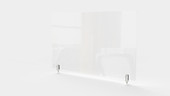 Ghent Partition Extender, Clear Thermoplastic w/ Screws, 18" H x 24" W