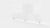 Ghent Partition Extender, Clear Thermoplastic w/ Screws, 18" H x 48" W