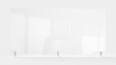 Ghent Partition Extender, Clear Thermoplastic w/ Screws, 18" H x 48" W