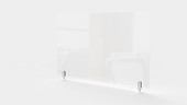 Ghent Partition Extender, Clear Thermoplastic w/ Screws, 24" H x 24" W