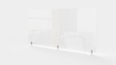 Ghent Partition Extender, Clear Thermoplastic w/ Screws, 30" H x 48" W