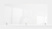 Ghent Partition Extender, Clear Thermoplastic w/ Screws, 30" H x 48" W