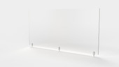 Ghent Partition Extender, Frosted Thermoplastic w/ Screws, 18"H x 59"W