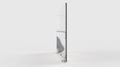 Ghent Partition Extender, Clear Thermoplastic w/ Tape, 24"H x 42"W