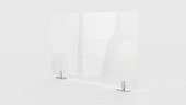 Ghent Partition Extender, Clear Thermoplastic w/ Tape, 30"H x 29"W