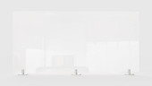 Ghent Partition Extender, Clear Thermoplastic w/ Tape, 30"H x 59"W