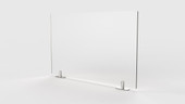 Ghent Partition Extender, Frosted Thermoplastic w/ Tape, 18"H x 36"W