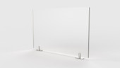  Ghent Partition Extender, Frosted Thermoplastic w/ Tape, 24"H x 42"W 