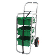 Rover All Terrain Cart in Silver w/ 3 Deep F2 Grass Green Trays Gratnells Shiffler Furniture and Equipment for Schools