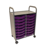 Callero 16 Shallow Tray Double Cart with Plum Purple Trays Gratnells Shiffler Furniture and Equipment for Schools