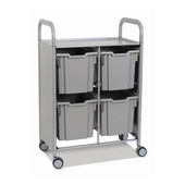 Callero Double Cart with 4 Jumbo trays in Silver Gratnells Shiffler Furniture and Equipment for Schools