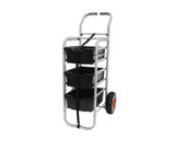 Rover All Terrain Cart in Silver with 3 Deep F2 Jet Black Trays Gratnells Shiffler Furniture and Equipment for Schools