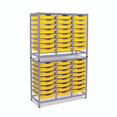 Dynamis Combo Cart Set 20 Silver (44) with feet 48 Shallow 3 inch deep Sunshine Yellow (02) Trays Gratnells Shiffler Furniture and Equipment for Schools