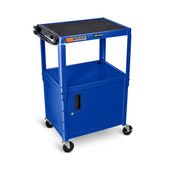Buy Adjustable-Height Steel AV Cart - Cabinet, Blue | Shiffler