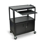 Extra-Large Adjustable-Height Steel Cart - Pullout keyboard Tray Cab Luxor Shiffler Furniture and Equipment for Schools