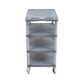 Luxor Four Flat-Shelf Structural Foam Plastic Cart, Gray