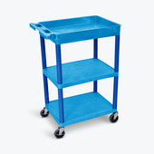 Luxor Tub Top and Flat Middle/Bottom Shelf Cart, Blue