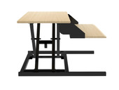 Luxor Two-Tier Pneumatic Standing Desk Converter - White Oak