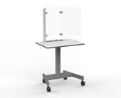 Luxor RECLAIM Trifold Acrylic Desk Shield, 12" x 24" Freestanding Clear