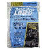 Type U6 Micro Lined Paper Bags for Panasonic Upright Vacuums, 3/pk Other Shiffler Furniture and Equipment for Schools