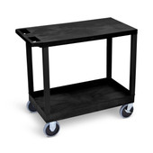 Luxor 32" x 18" Cart - One Tub/One Flat Shelves, Black 