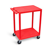 Utility Cart - Two Shelves Structural Foam Plastic, Red Luxor Shiffler Furniture and Equipment for Schools