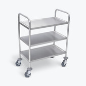Luxor 37"H Stainless Steel Cart - Three Shelves