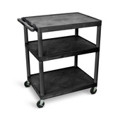40"H AV Cart - 3 Large Shelves Electric Luxor Shiffler Furniture and Equipment for Schools