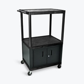 Luxor 54"H AV Cart - 3 Shelves Cabinet Electric