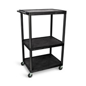 54"H AV Cart - 3 Large Shelves Electric Luxor Shiffler Furniture and Equipment for Schools